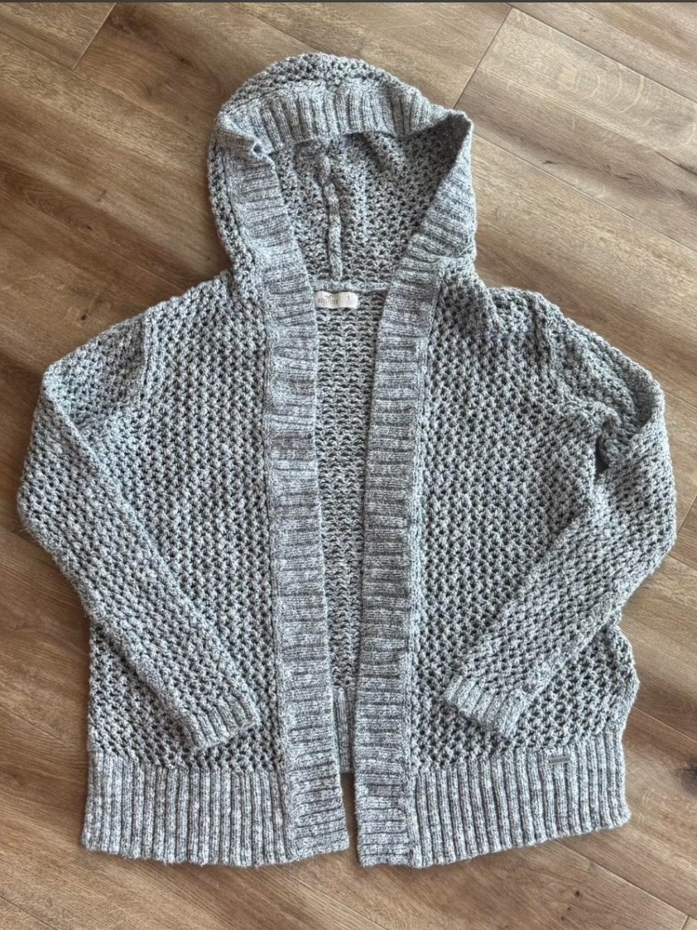 Hollister Cozy Hooded Open-Front Sweater Cardigan - Gray